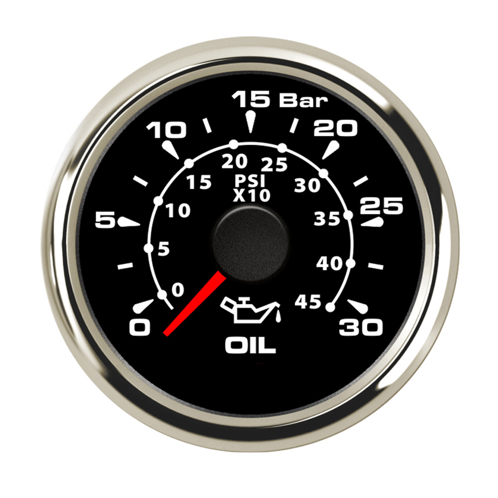 52 mm Stainless Steel Boat Car Oil Pressure Gauge 30 Bar 0~450 PSI Waterproof IP 67 Pressure Gauge with 7 Colors Backlight