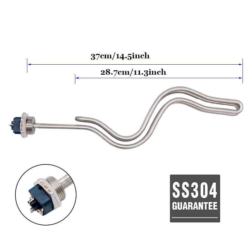 1.5"TC(50.5mmOD) 5500 Watt Ripple Heating Element 240V(37cm) Stainless Steel 304 ULWD DIY Homebrew Electric Brewery