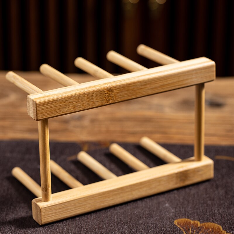 Estante de drenaje de platos para cocina organizador de almacenamiento de vajilla, bandeja, estante de secado, tazas de libros de madera, soporte de exhibición, escurridor