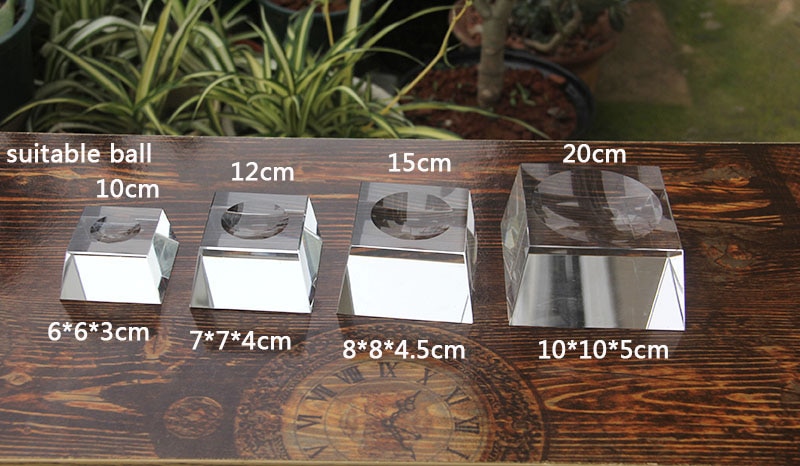 1 stk gjennomsiktig glass trapesformet fordypning krystallkule vise utgangspunkt bordholder stativ hjem dekor dekorasjoner fest papirvekt