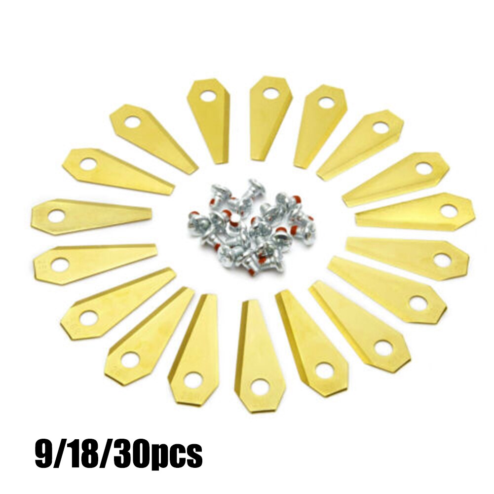 Juego de cuchillas de repuesto para cortacésped robótico Bosch Indego, tornillos de hojas de Metal, piezas de cortacésped, 9/18/30 piezas