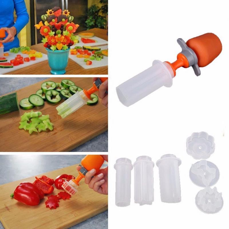 Baby Food Fruit Cutter Cooking Tools Plastic Fruit Shape Cutter Slicer Veggie Food Fruit Shape Cutter kitchen accessories: Default Title