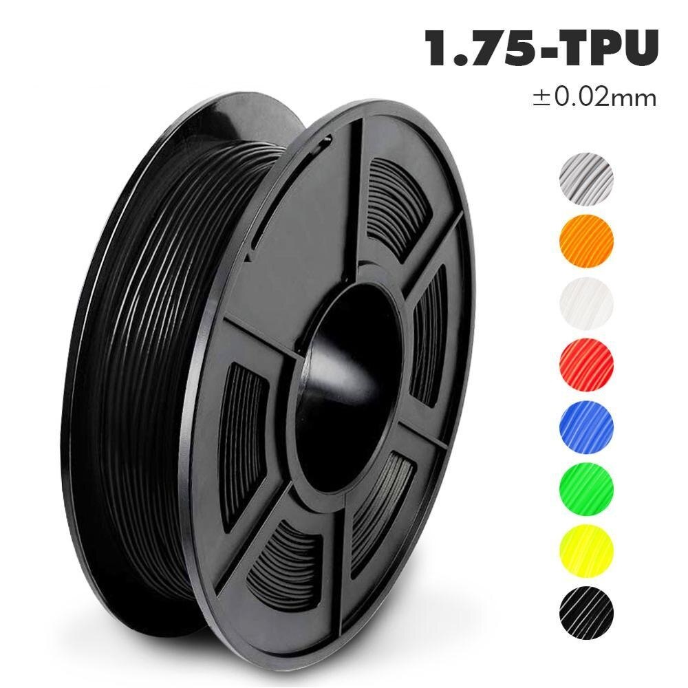 TPU Filament 1.75mm 0.5kg with Spool Dimension Accuracy +/-0.02mm Flexible 3D Printing Material for 3D Printer Phone Case Toys