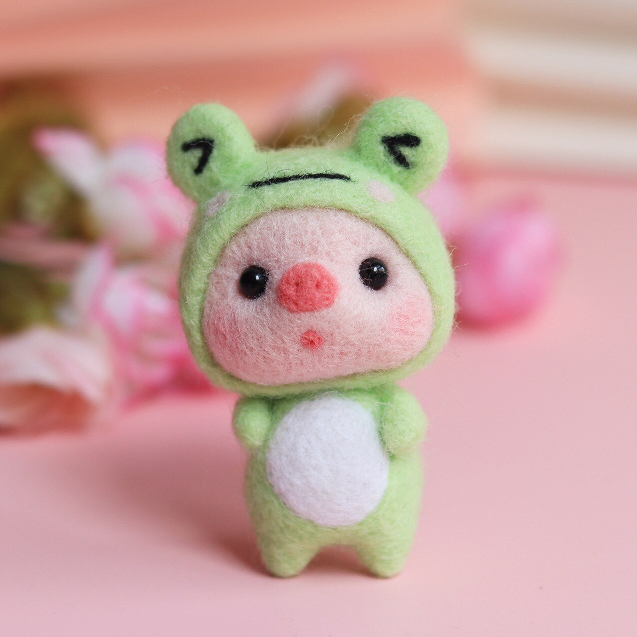Jiwuo Wool Felt Animal Pig Neddle Felting Kit Material Package Felting Wool Handmade Wool Felt Doll Toy Craft Kits for Adults: 6