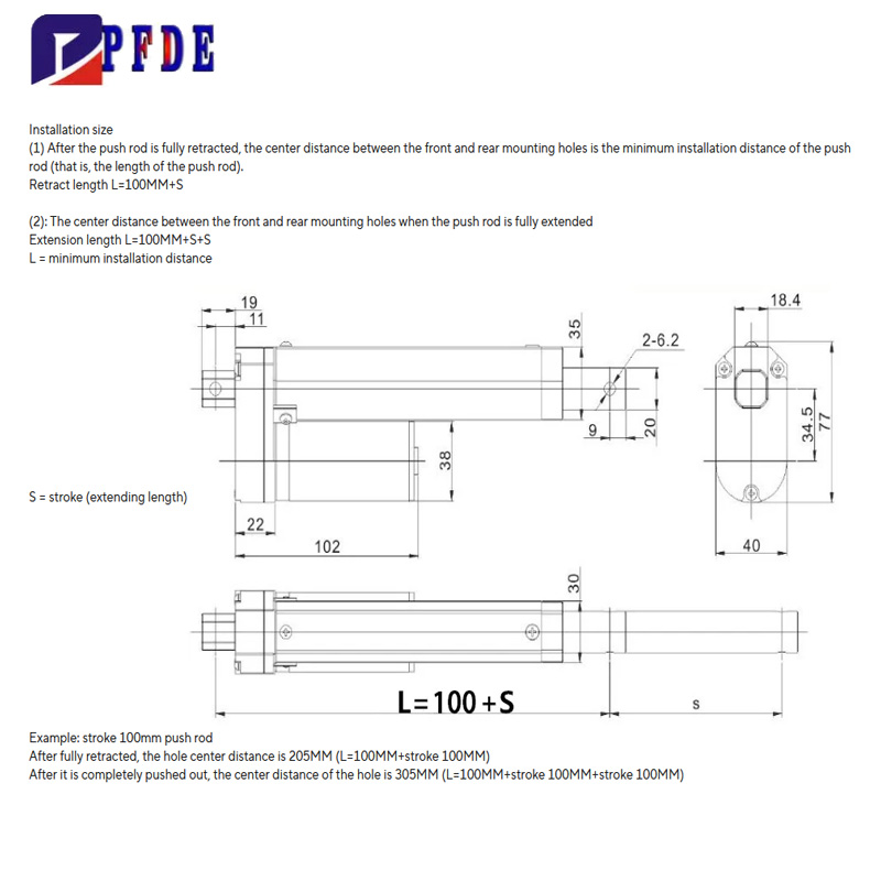 Elektrisk lineær aktuator med rf-fjernbetjening  dc 12v/24v -takts 30mm to 100mm til vinduesåbnere lineær drivmotor