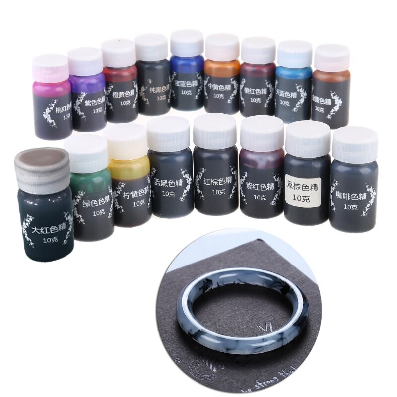 17 Pcs/Set Resin Glue High Concentration Transparent Color Paste Pigment