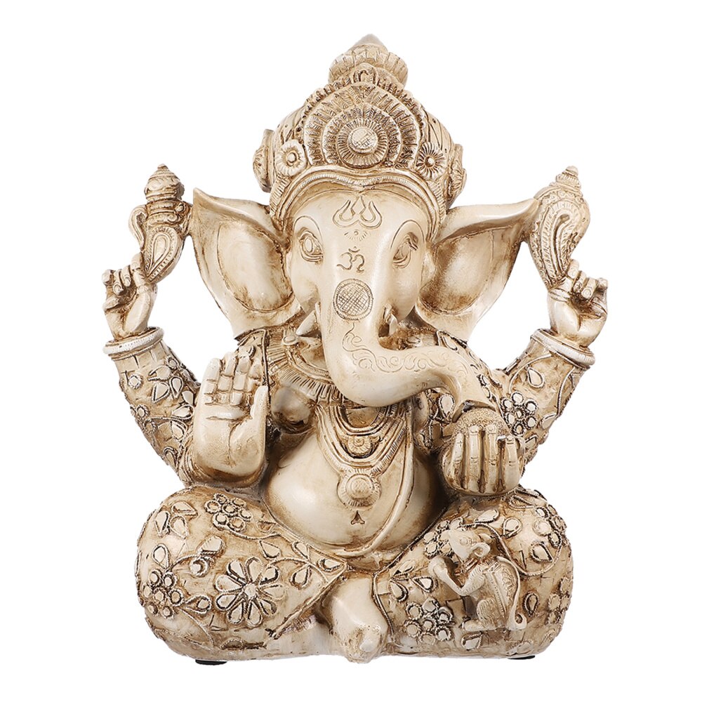Figurine Éléphant Porte-Bonheur En Résine - Décoration Maison & Bureau - Symbole Richesse & Chance 25,5x19,5cm