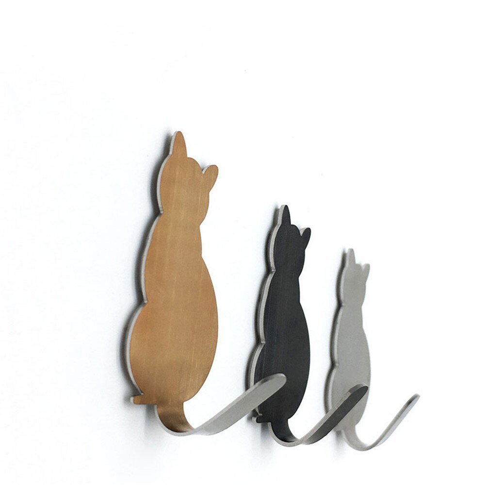 2 Stuks Zelfklevende Haken Mooie Kat Patroon Huis Keuken Muur Deur Haak Hanger Stok Rek Muur Opknoping Kleding Handdoek rekken