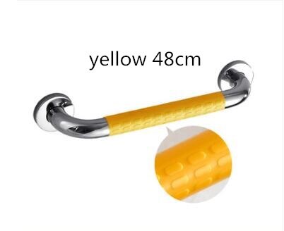 Stainless Steel Bathroom Safety Grab Bar Bathroom Shower Toilet Safety Handrail Elderly Wall Handrail Grip Handle: yellow 48cm