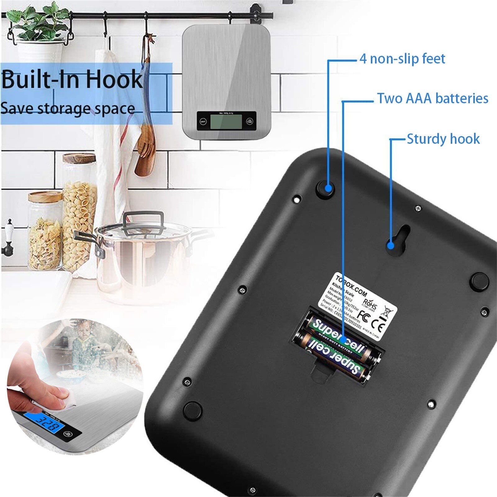 Digital Kitchen Baking Scale Household High Precision Electronic Weigh Multifunction Cookin Scale with LCD Display#35