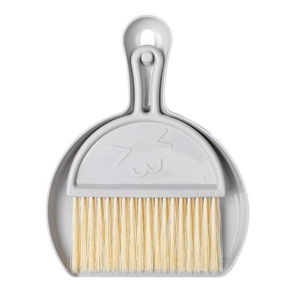 Office Desk Cleaning Set Household Cleaning Tools Mini Desktop Keyboard Cleaning Brush Brush With A Small Broom Dustpan: Light Grey