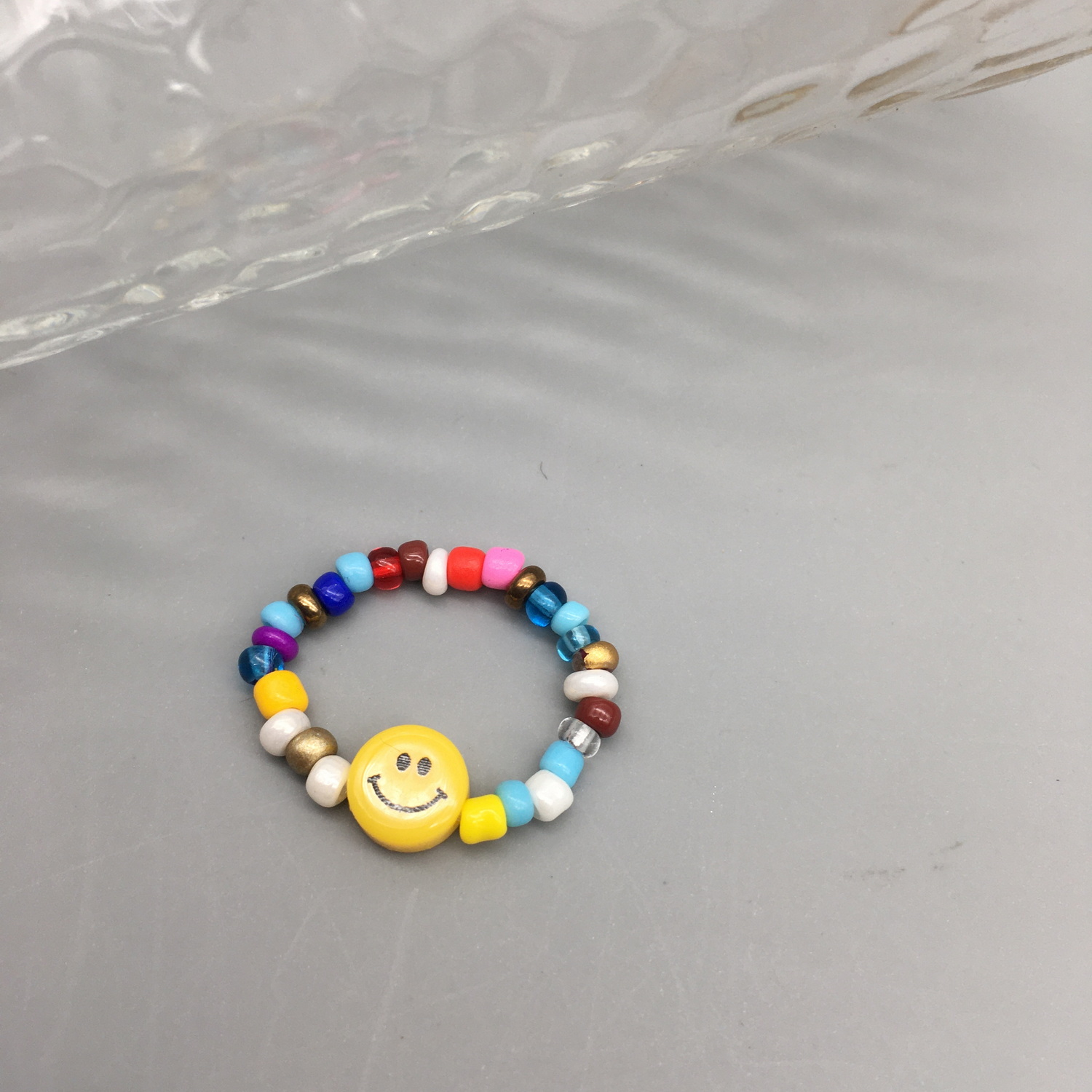 Anillos de cuentas de semillas simples para mujer, anillos con cuentas de cristal a la , bonitos y minimalistas, cuentas coloridas, anillos finos apilados geométricos: PEACOCK BLUE