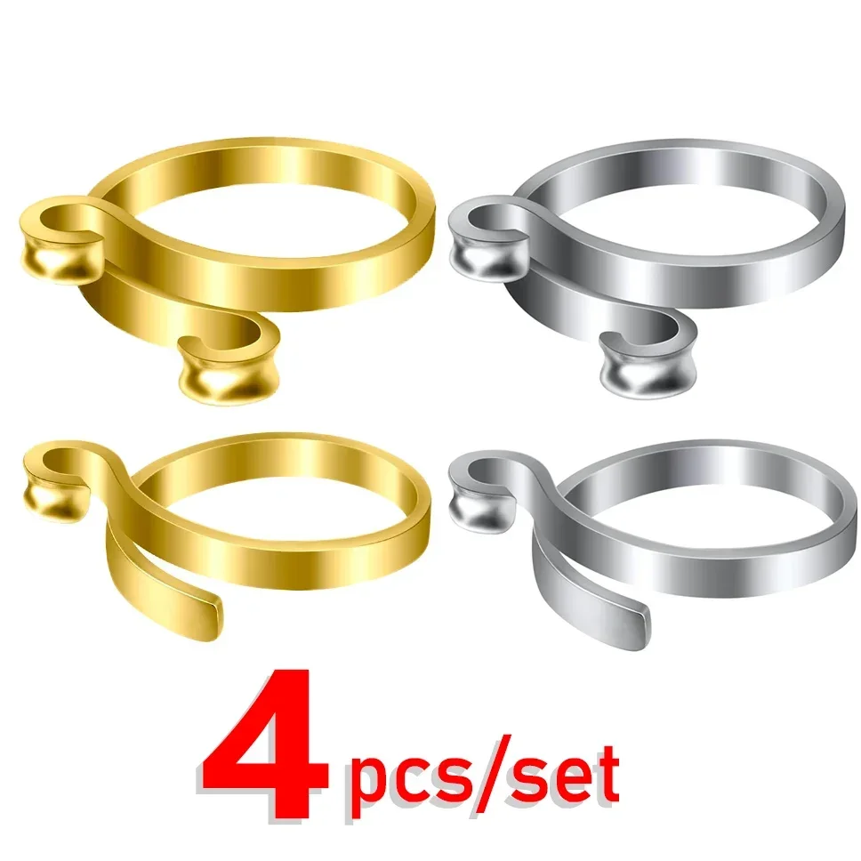 Anillos ajustables para tejer ganchillo, guía de hilo DIY, soporte más rápido para dedo, herramienta para ganchillo, suministros de costura, 4/1 Uds.: Gris claro