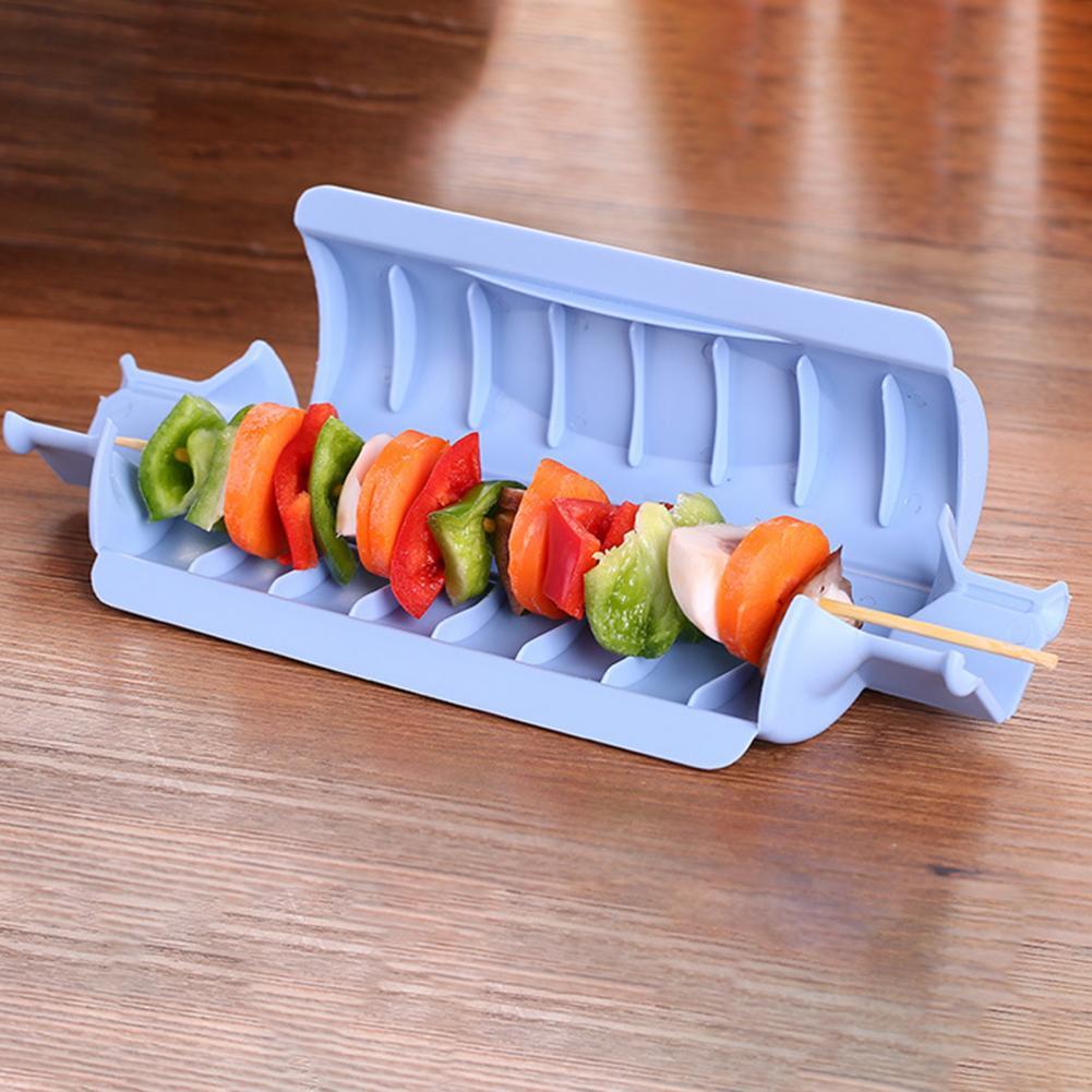 Machine à brochette de viande pour barbecue, manuelle, pas de blessure au doigt, antidérapante, Kebab, outil de cuisine, accessoires de gril à faible coût