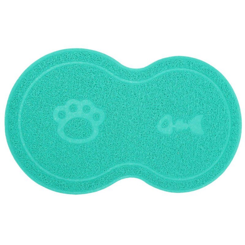 Clean PVC Pet Dog Puppy Cat Feeding Mat Pad Cute Bed Dish Bowl Food Water Feeding Placemat Wipe Clean Pet Supplies Pet placemat: Sky Blue
