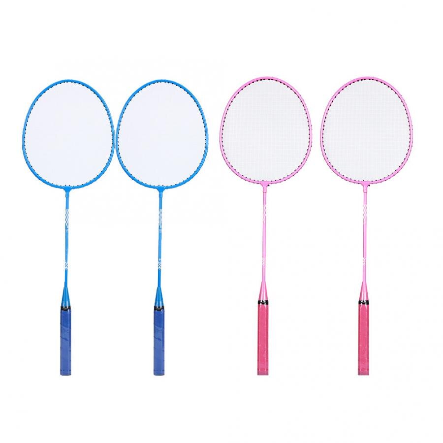 2pcs Ferroalloy Badminton Racket Training Exercise Badminton Racquet for Children Beginners badminton racket