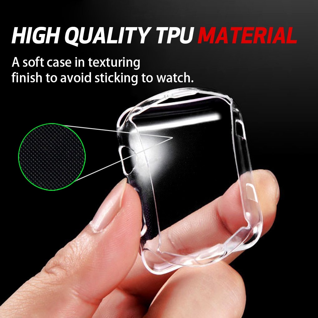 Skærmbeskyttelsesetui til apple watch 3/2 42mm/38mm iwatch silikone blødt all-around ultra-tyndt klart cover tilbehør