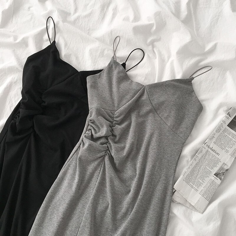 Nachthemden Vrouwen Mouwloze Sleepshirts Solid V-hals Vrouwelijke Sexy Slaap Jurk Nachtkleding Spaghetti Band Simple Casual Home Lounge