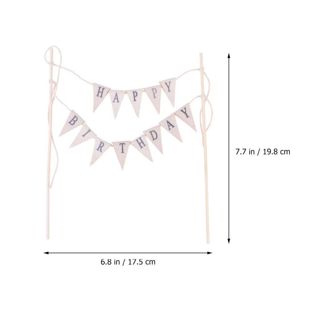 1 Pc Cake Topper Banner Happy Birthday Handmade Pennant Flag Banner Cake Topper Garland for Birthday Wedding Banquet