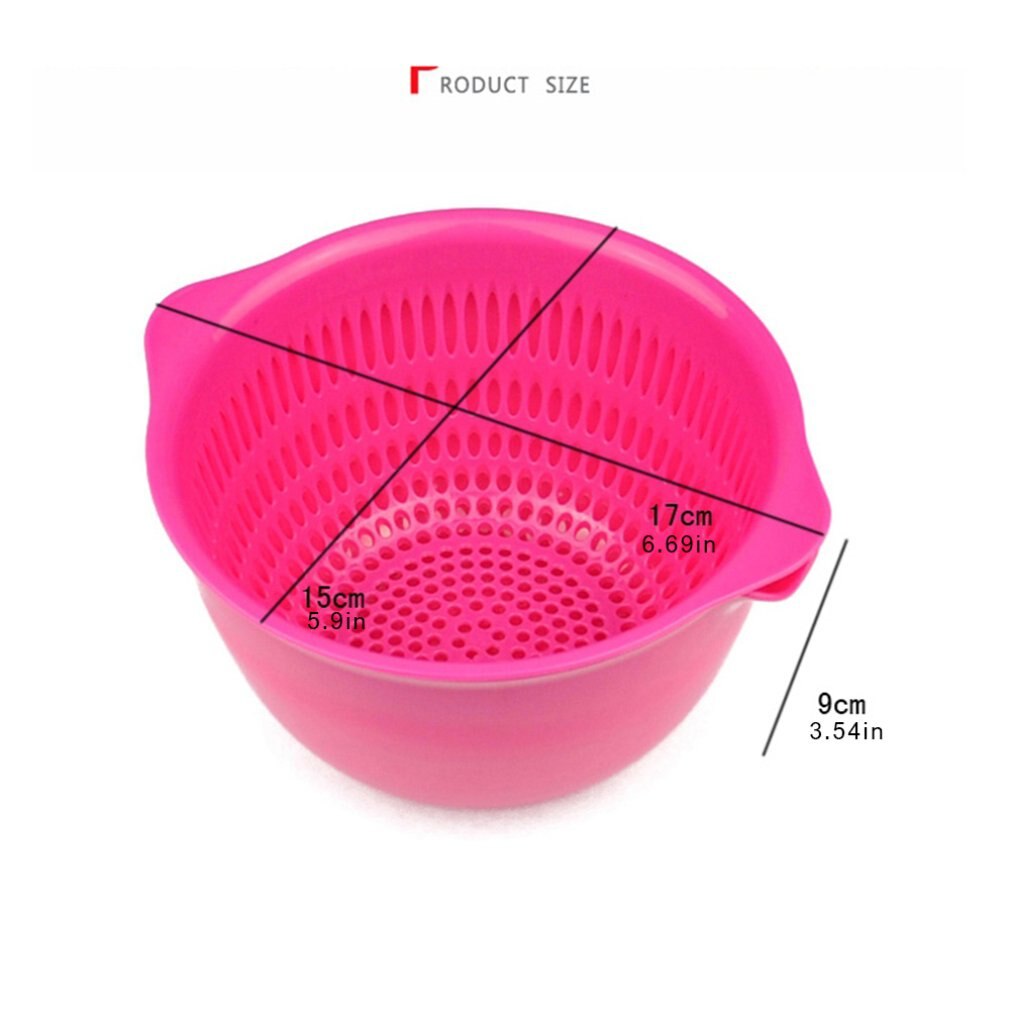 Double Plastic Drain Basket Living Room Wash Fruit Basket Kitchen with Lid Panning Wash Basket Drain Kichen Accessories