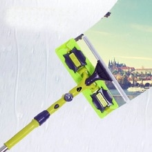 Window Glass Double-sided Rotating Cleaning Mop Telescopic Rod Window Cleaner Squeegee Wiper Long Handle