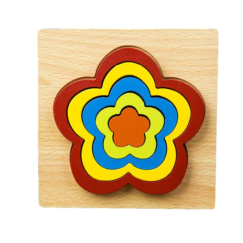 DIY 3D Wooden Puzzle Geometric Shape Jigsaw Intelligence Develop Montessori Educational Toys For Children Kids Baby: A