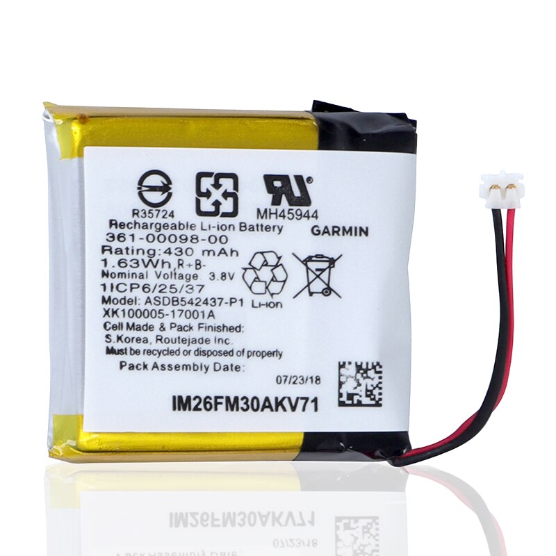 Originele Horloge Batterij 361-00098-00 Voor Garmin Fenix 5X Vervangende Batterij 430Mah + Gratis Tools