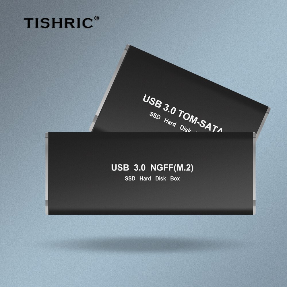 Contenitore esterno di HDD del contenitore di Hdd della scatola del disco rigido di TISHRIC USB3.0 a NGFF M.2 M-SATA