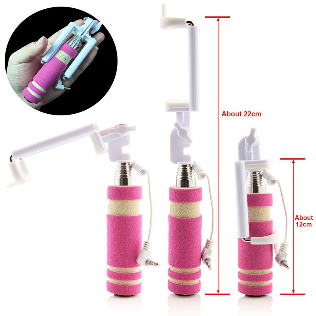 Mini 5 Kleur Selfie Stok Draad Uitschuifbare Handheld Remote Monopod Voor Samsung Xiaomi Android Mobiele Telefoon
