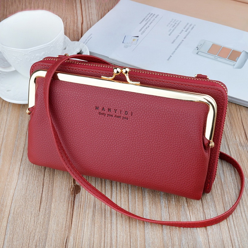 Phone Bag PU Leather Large Capacity Travel Portable Shoulder Bag Brand Ladies Crossbody Bag Messenger Bag