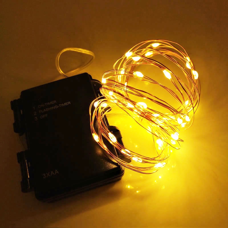 16.5FT 50LED Batterijen Waterdicht Led Fairy String Lights Indoor Outdoor Timer Kerstverlichting Decoratieve Led Licht