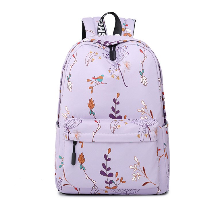 lässig Wasserdichte Frauen Rucksack Blume Druck Mädchen Hochschule Laptop Bookbags Dame Reise Bagpack: Purpurrot
