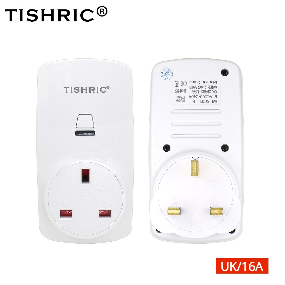 Smart Plug TISHRIC 16A - Presa WiFi Control - Timer - App Ewelink - Compatibile Alexa & Google Home: TISHRIC 16A UK