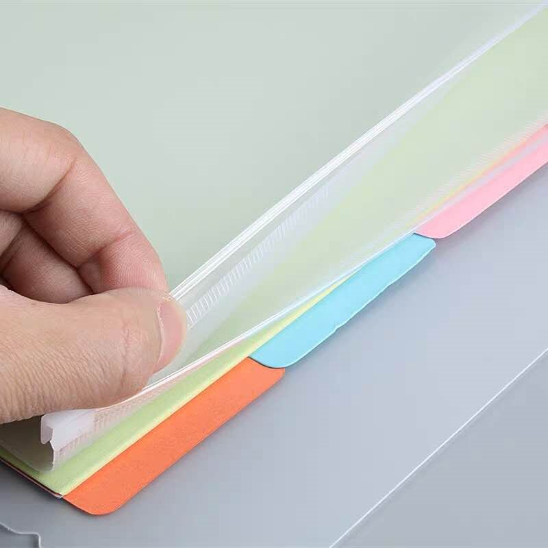 10pcs/lot Clear Transparent Plastic Package PVC Storage Card Holder for A4 Binder Rings Notebook 4 Hole Zipper Bag Spiral Filler