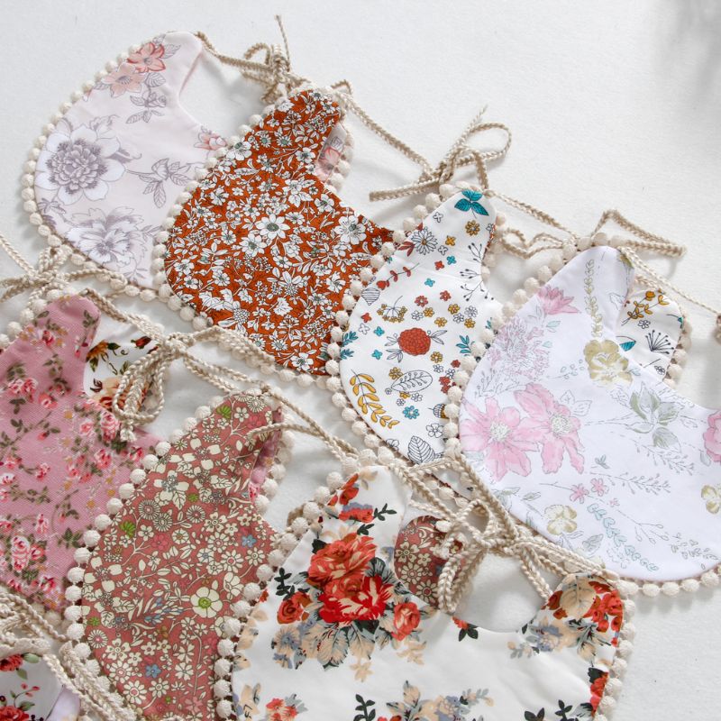 900C Baby Bib Zuigeling Burp Doeken Peuter Katoen Bib Kid Bloemen Handdoek Diner Voeden Dubbeldeks Leuke Meisje Slabbetjes