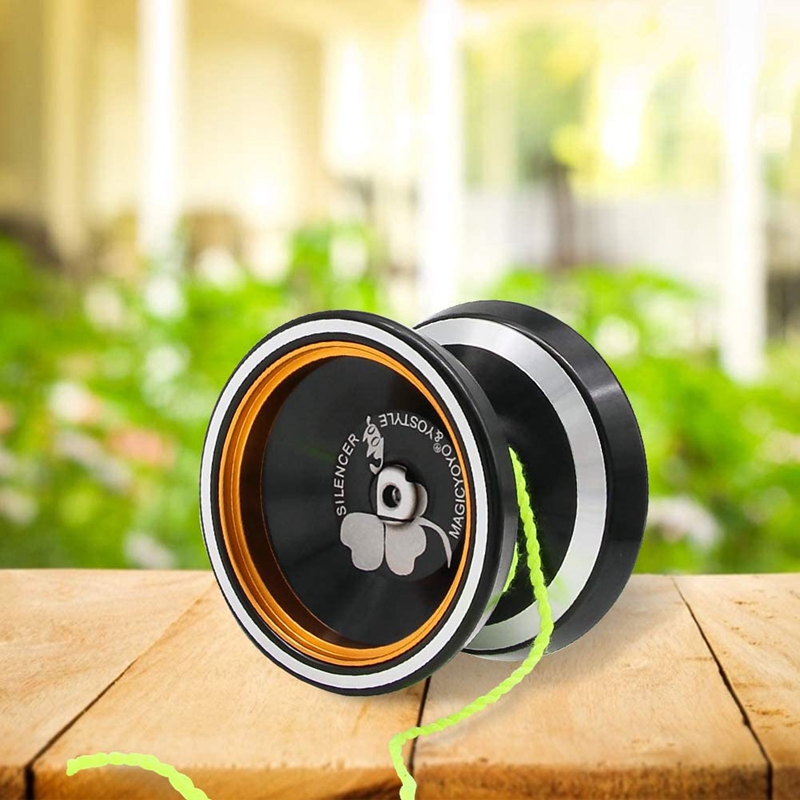 MAGICYOYO – Yoyo M001-B, Yoyo intermédiaire en alliage d&#39;aluminium avec anneau en métal + 5 cordes supplémentaires + gants + sac