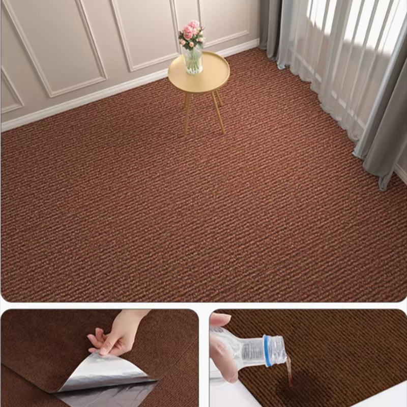 Alfombra de cocina para dormitorio, decoración del hogar con absorción de agua, decoración autoadhesiva para habitación, alfombras de baño, alfombra de Color sólido para sala de estar: 1400mm x 1400mm / Azul