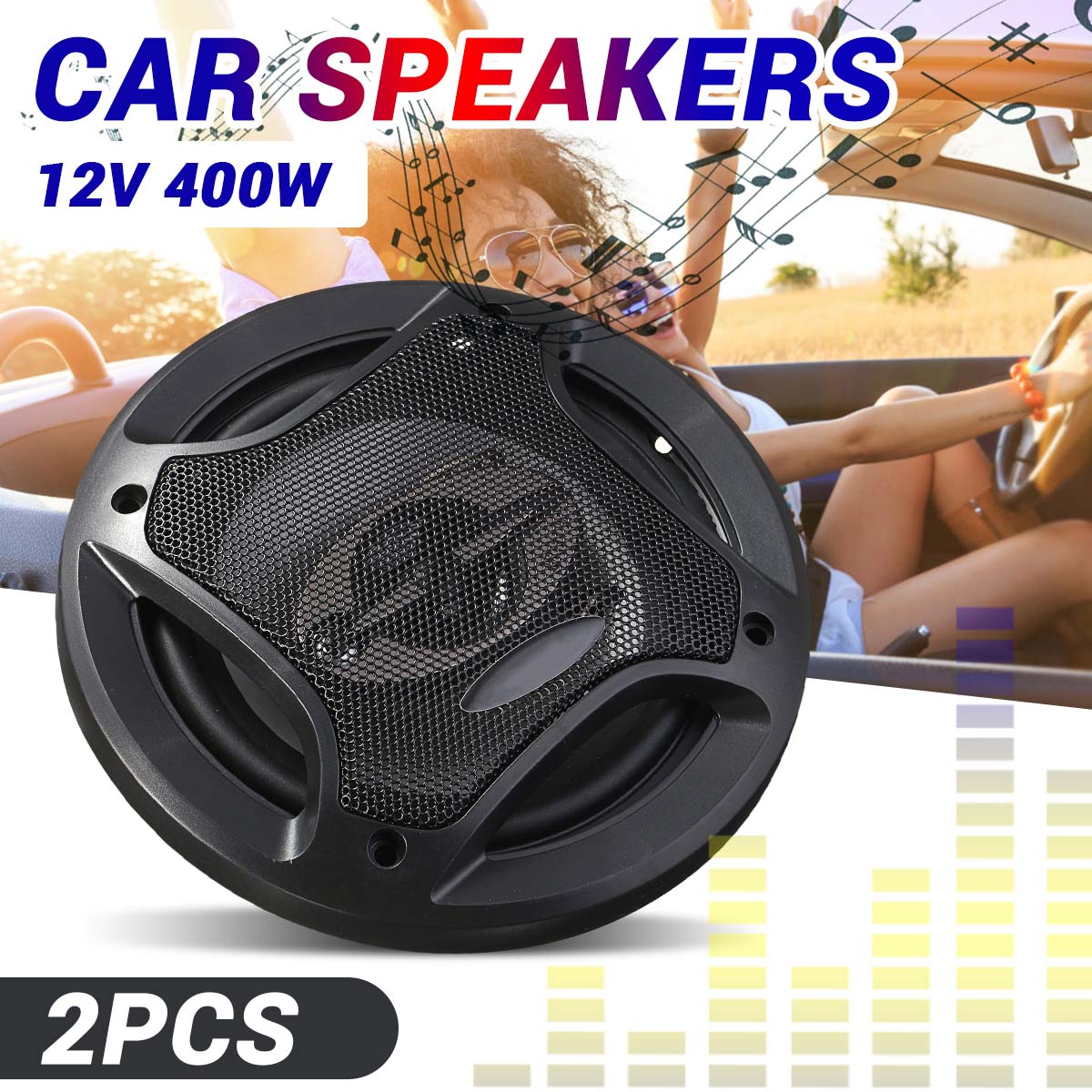 2 Stuks Auto Speaker 6.5 Inch 400W Auto Subwoofer Hifi Coaxiale Luidspreker Auto Achter/Voordeur Audio Muziek stereo Coxial Luidsprekers 4 Manier