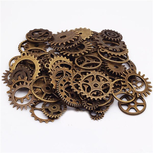 100g Vintage Steampunk montre-bracelet pièces engrenages roues vapeur Punk beaucoup de pièces bijoux à bricoler soi-même faire des résultats 12-40mm: Bronze