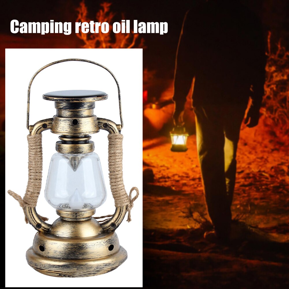 Camping en plein air lampe à huile tente scintillement étanche lanterne décor à la maison LED bougie lumière rétro énergie solaire Portable suspendus