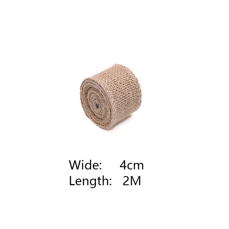 Säckväv band jute band 30cm naturligt vintage jute rep för att slå in rustikt dekorativt julband gör-det-själv heminredning: 4cm