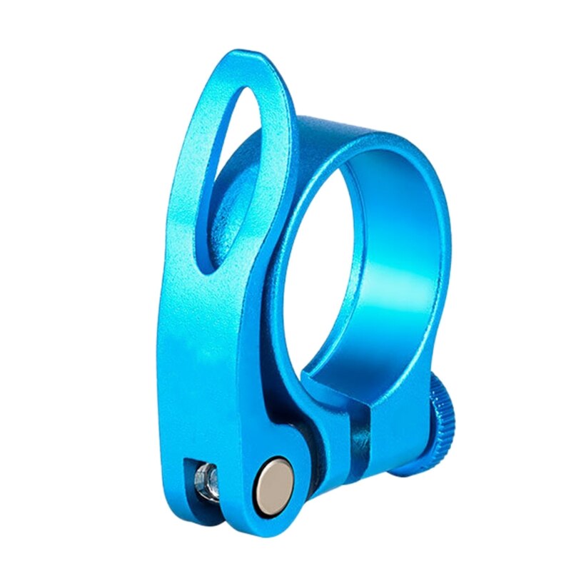 Bicycle Seatpost Clamps Quick Release 31.8mm Alloy Mountain Road Bike Seat Clamp: Blue