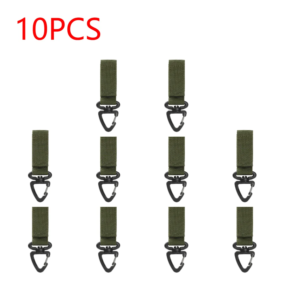 Mosquetones militares de nailon para colgar, hebilla táctica para cinturón, llavero, ganchos colgantes para acampar, herramienta para acampar, 1-10 piezas: Verde militar