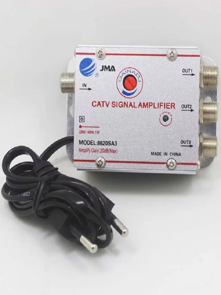 CATV Splitter Amplifier 20dB Digital TV Antenna Signal Booster 8620SA2 8620SA3 Home Tv Equipments 45Mhz To 860MHz EU Plug 220V