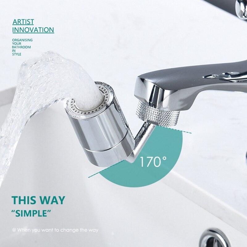 720° Universal Splash Filter Faucet Spray Head with Withdrawal Tool Movable Kitchen Tap Water Saving Nozzle Sprayer