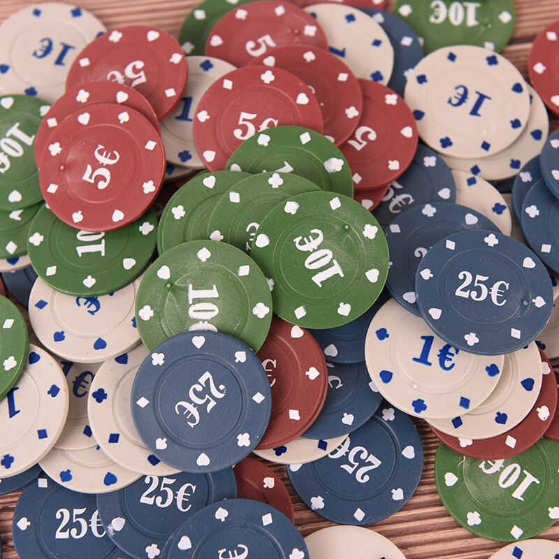 100 Stck Poker Chip 4 Stückelung einstellen für Texas halt'em Blackjack Roulette Turnier Poker Sammlung Liebhaber