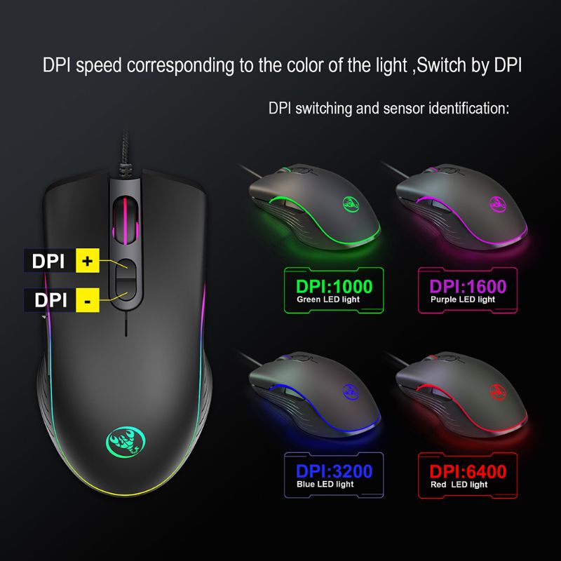 A867 Gaming Mouse 7 Knoppen 6400Dpi Optische Usb Wired Desktop Muizen Rgb Backlit Muizen Voor Pc Computer Laptop Gamers
