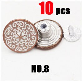 10 Stks/zak 17 Mm Metalen Jeans Knop Naaien Kleding Accessoires Broek Jean Knop Decoratie Voor Diy Naaien: NO.8 10pcs