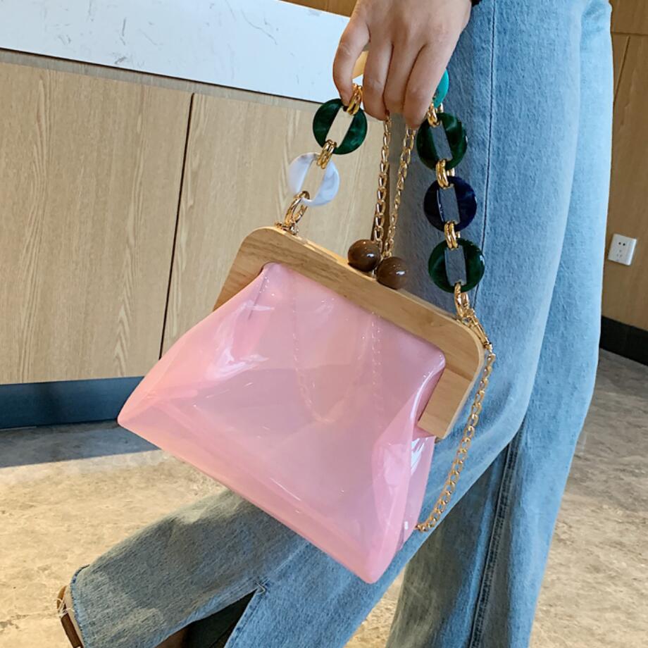 Transparente jelly tote bag 2020 verão novo de alta qualidade pvc designer feminina bolsa de viagem corrente ombro saco do mensageiro