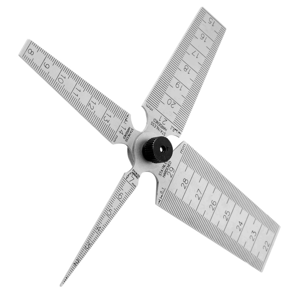 Jauge conique métrique en acier inoxydable, jauge d'écart pour mesurer les Dimensions de dégagement des trous de forage outils de mesure à la main 0-29mm Slver